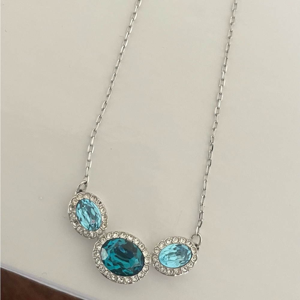 Swarovski Blue and Silver Gemstone Necklace